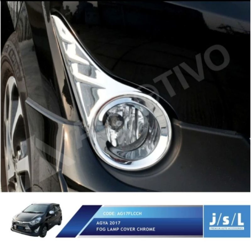sepasang cover fog lamp chrome new agya 2017 JSL