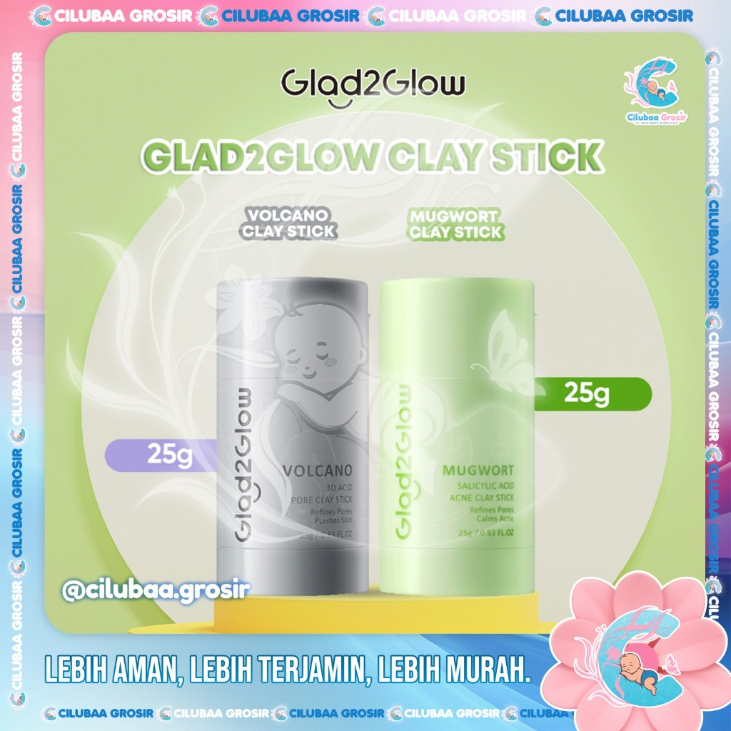 GLAD2GLOW Mugwort Clay Mask & Volcano Clay Mask || Clay Stick Real Mugwort Salicylic Acid Acne || Vo