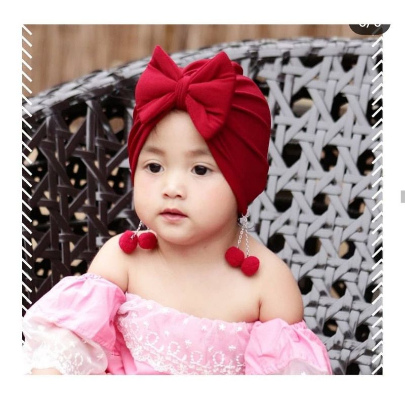 TURBAN ANAK PEREMPUAN  PITA/ TURBAN BAYI PEREMPUAN PITA  / TURBAN BAYI PEREMPUAN TERBARU