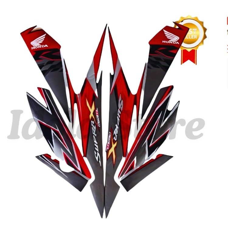 STIKER STRIPING HONDA SUPRA X 125 R 2010 MERAH LIS BODY MOTOR HONDA SUPRA X 125 R 2010