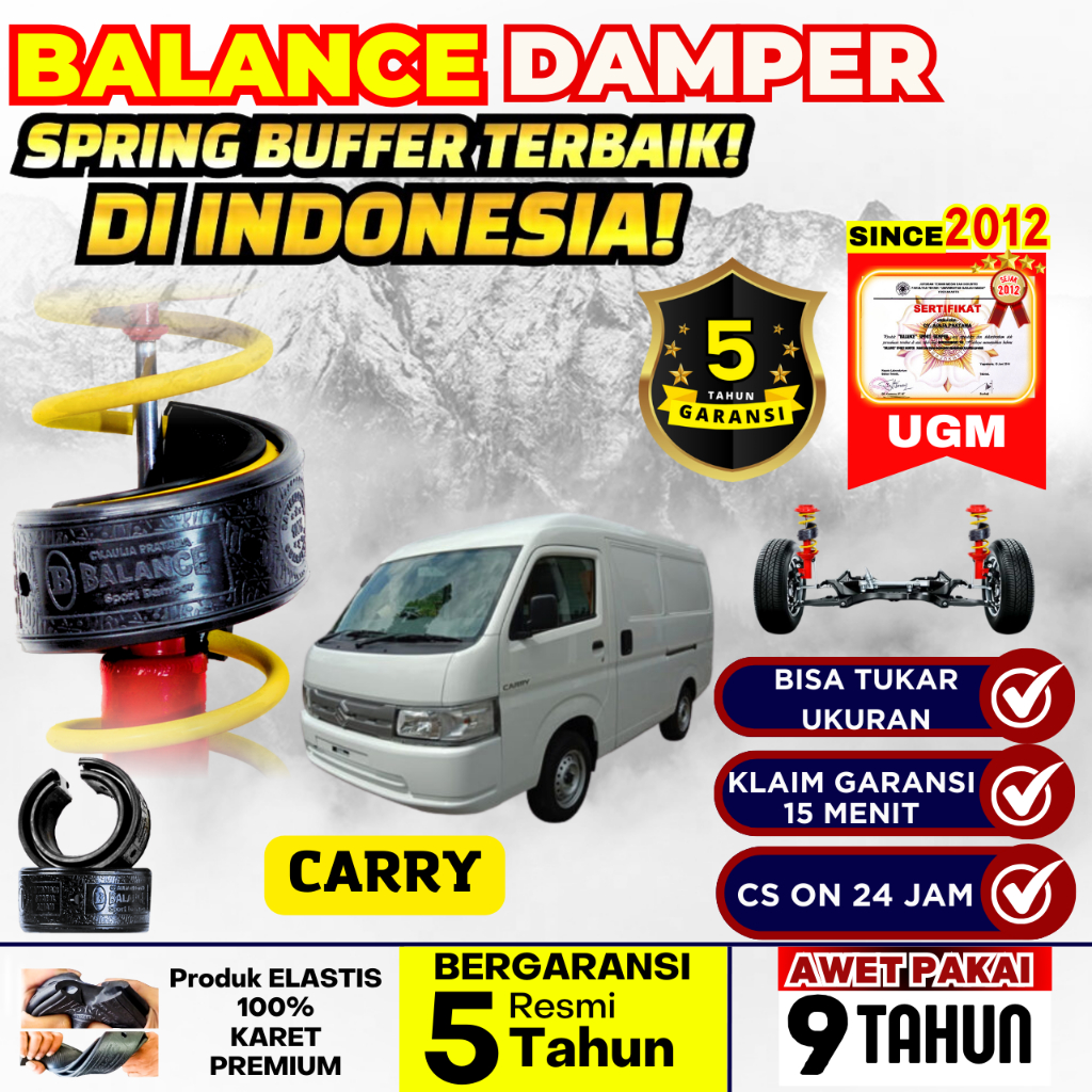 Spring Buffer BALANCE Damper Peredam Shock Mobil CARRY FUTURA, GARANSI 5 TAHUN, UGM SERTIFIKAT
