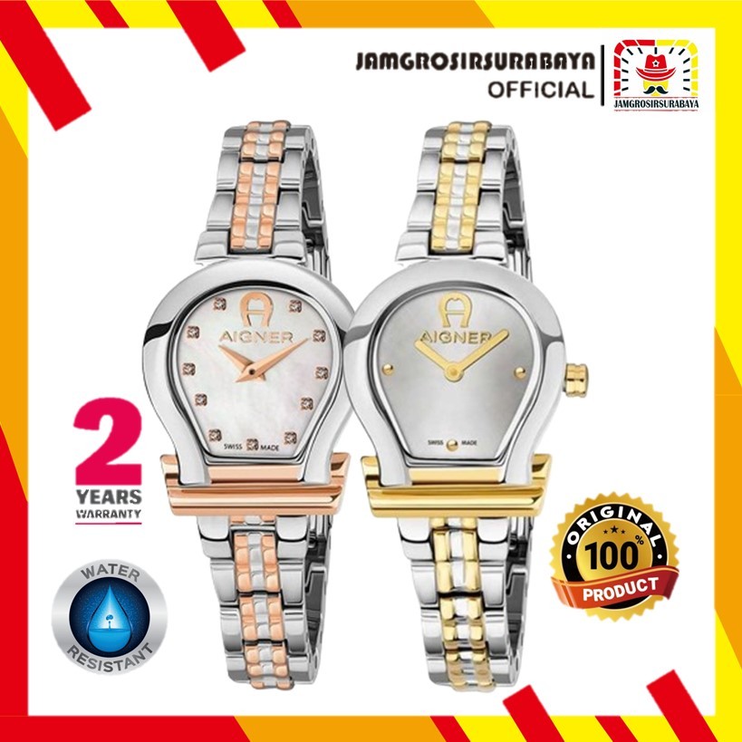 PROMO Jam Tangan Wanita Aigner AGW.258001 & AGW.258002 Tivoli Due Stainless Strap Due Original Garan