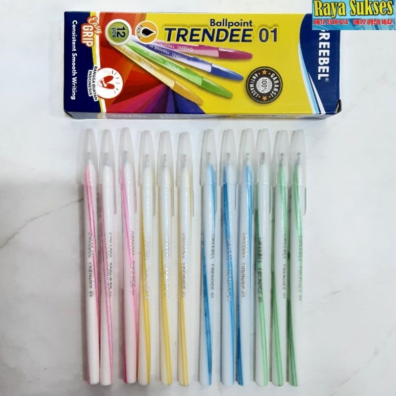 

Pena Greebel Ballpoint Trende 01 (12Pcs)/Pulpen Lilin/Ballpoint/Pena Murah