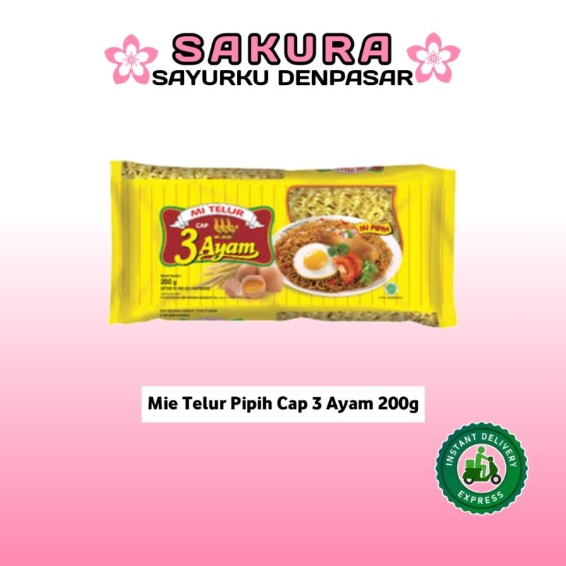 

Mie Telur Pipih Cap 3 Ayam 200g - SAKURA