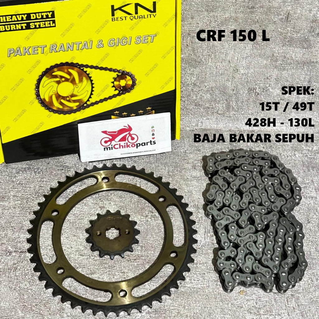 [HEAVY DUTY] Gear Gir Set Rantai Rante 428H Honda CRF150 CRF 150L 15T 49T 428H 130 130L Trail CRF 15