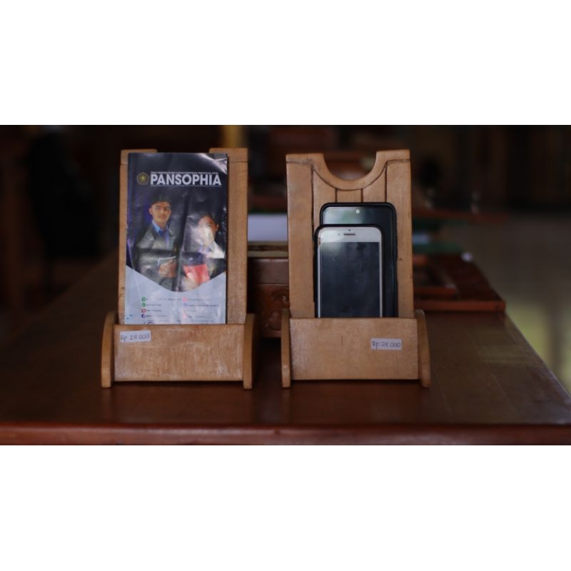 Penyangga HP/Surat DLL Kayu Unik - Handcrafted Phone Stand