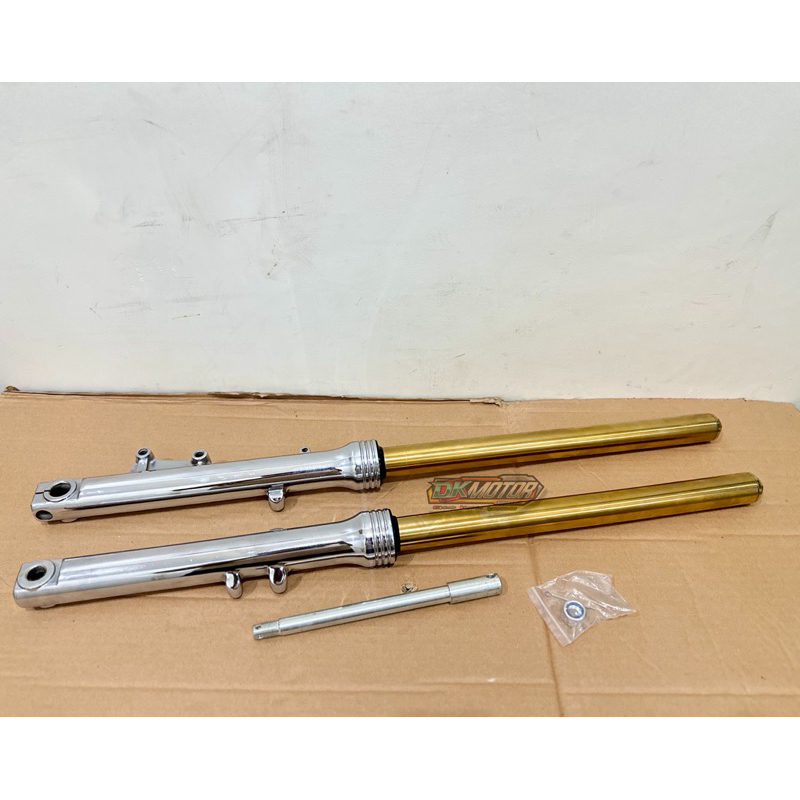 As Bottom Shock Skok Depan Ninja RR As Gold Crom Krom Chrome Import