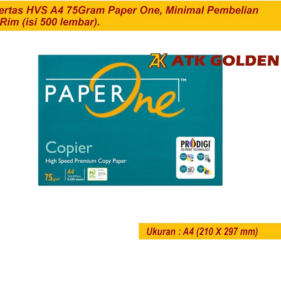 

Stok Banyak Kertas HVS A4 75gr Paper One K72