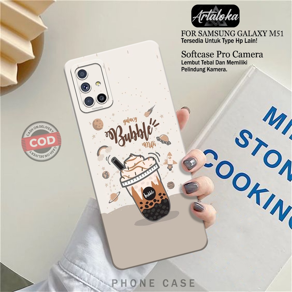 Softcase Hp Samsung Galaxy M51 Fashion Case Boba Case Samsung Galaxy M51 Silikon TPU Pro Camera Casi