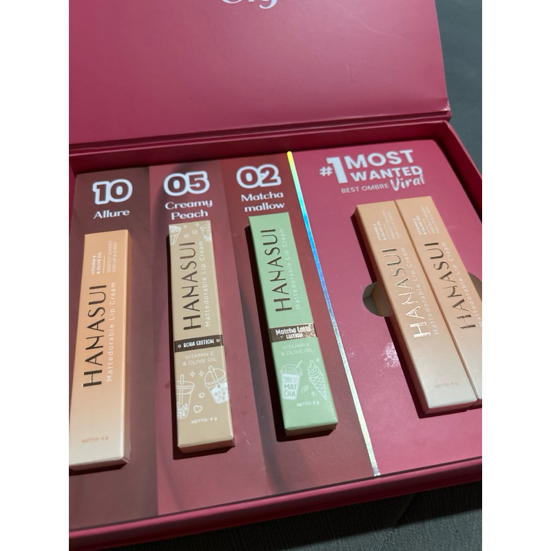 hanasui lipstick set isi 5 lipstik pilihan mama gigi (harga bisa nego tipis)