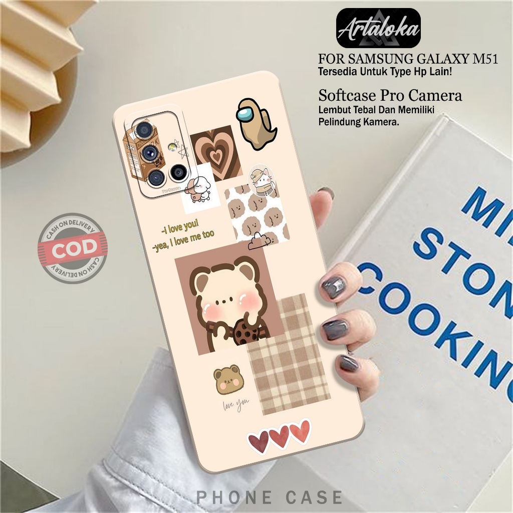 Softcase Hp Samsung Galaxy M51 Fashion Case Kartun Case Samsung Galaxy M51 Silikon TPU Pro Camera Ca