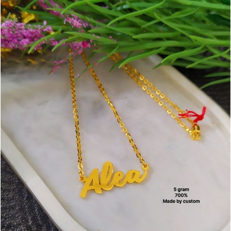 gelang kalung custom nama emas 375