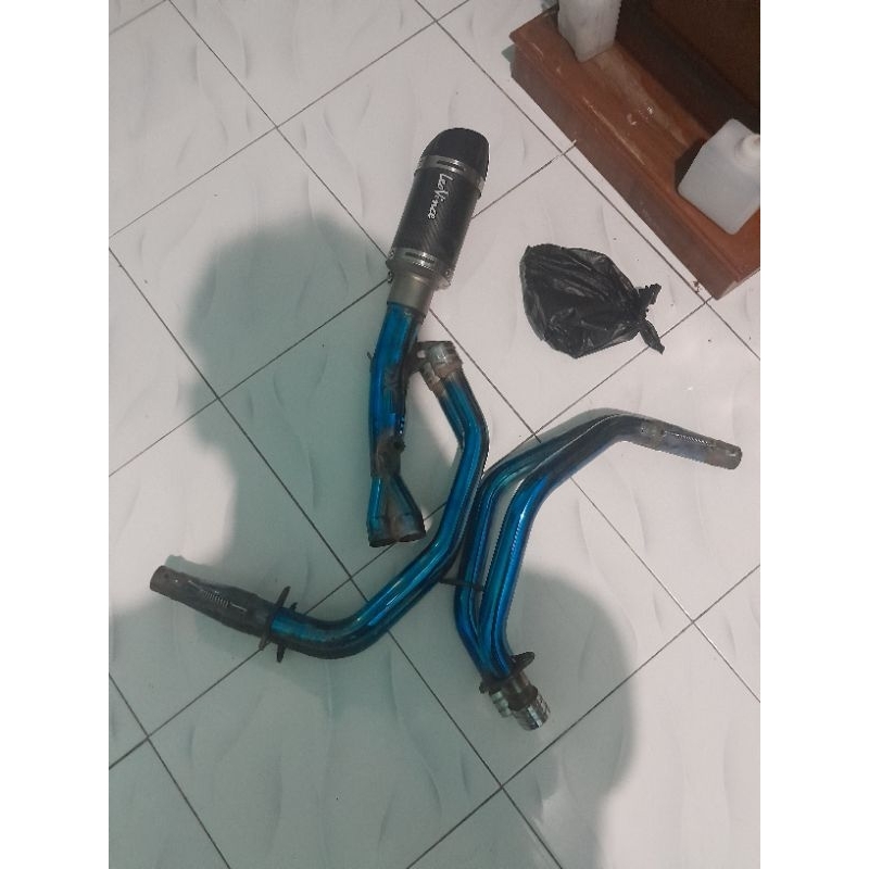 knalpot leovince gp corsa carbon evo short sama header dx generation blue like new