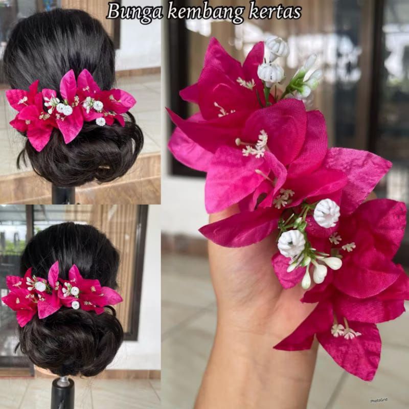 Semanggi bunga kembang kertas/semanggi bali/ semanggi bougenvil/aksesoris rambut wanita