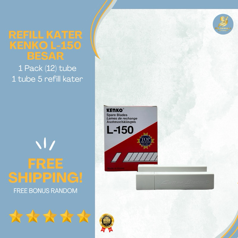 

Refill Pisau Kater Kenko Besar (L-150) Harga Terjangkau| 1 Pak 12 Tube/ 1 Tube 5 Pisau Free bonus random |