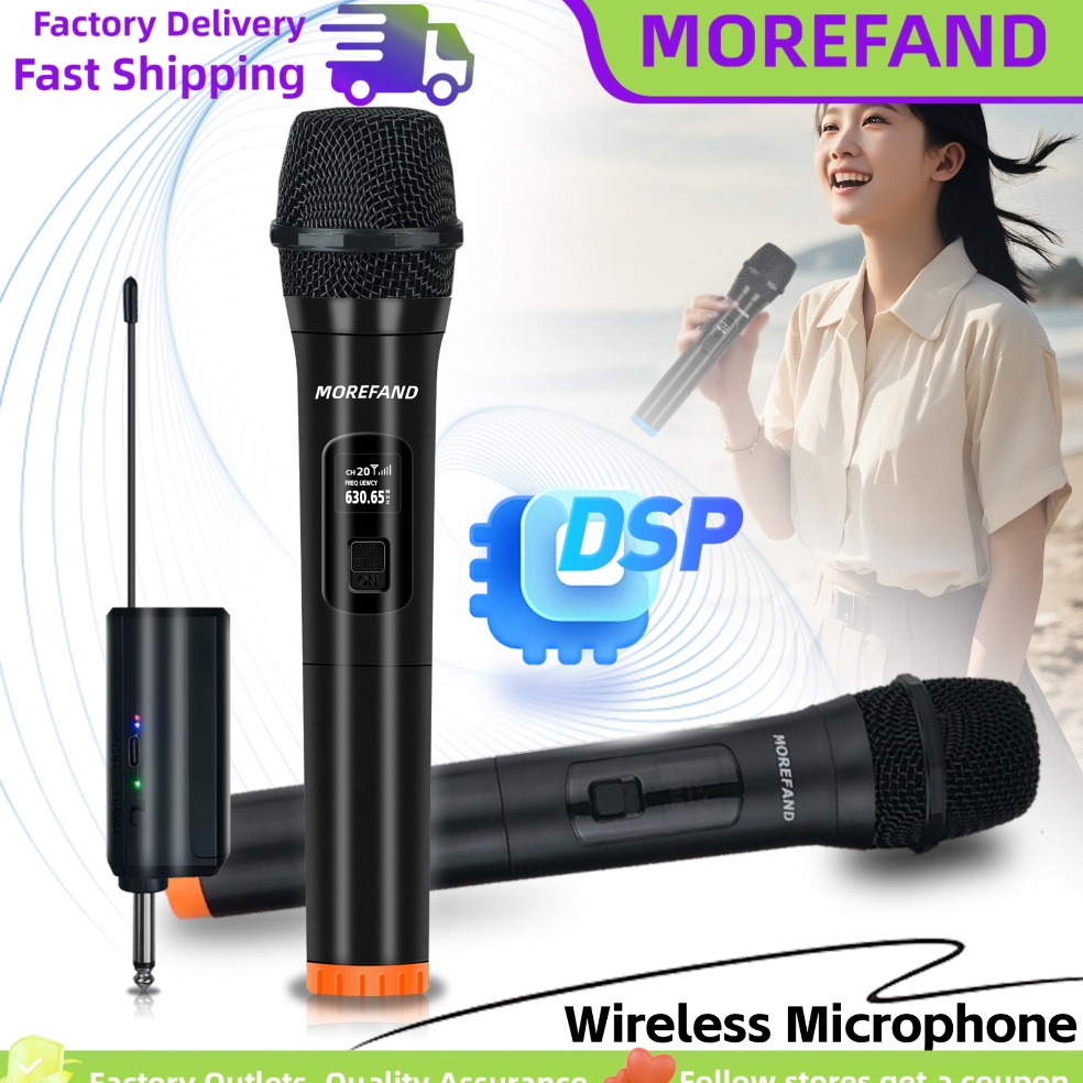 LANGSUNG ATC Microphone Wireless Mikrofon mic wireless Tanpa Kabel Frekuensi UHF Mic Karaoke UHF Dou