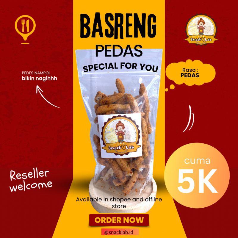 

BASRENG/ BASRENG STIK PEDAS DAUN JERUK 70gr