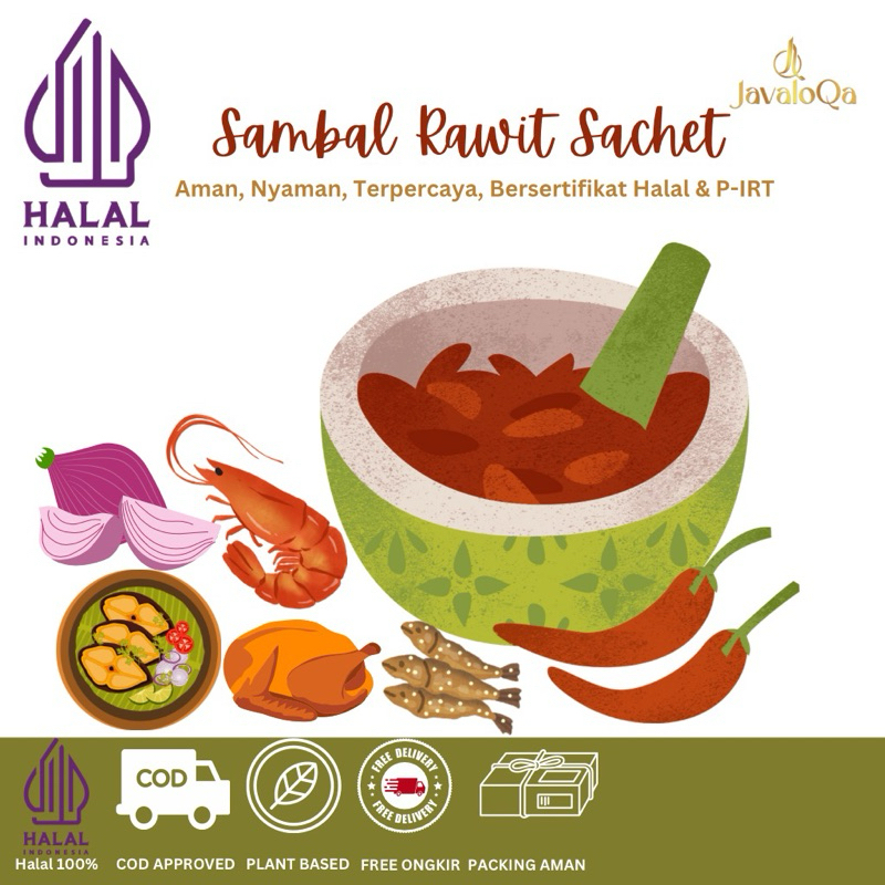 

JAVALOQA SAMBAL KEMASAN SACHET TESTER ICIP2 Sambal Daging Ayam Sambal Daging Sapi Sambal Daging Bebek Sambal Bawang Sambal Tuna Sambal Teri Sambal Terasi Sambal Ebi Sambal Ijo Sambal Cumi Sambal Ati Sambal Ampela Sambal Udang Sambal Bebek Ireng/Hitam