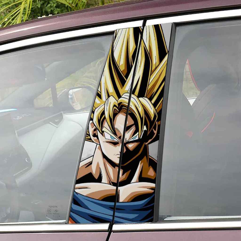 Stiker Pilar Pintu Jendela Mobil Kanan Kiri Bahan Vinyl Antigores Motif