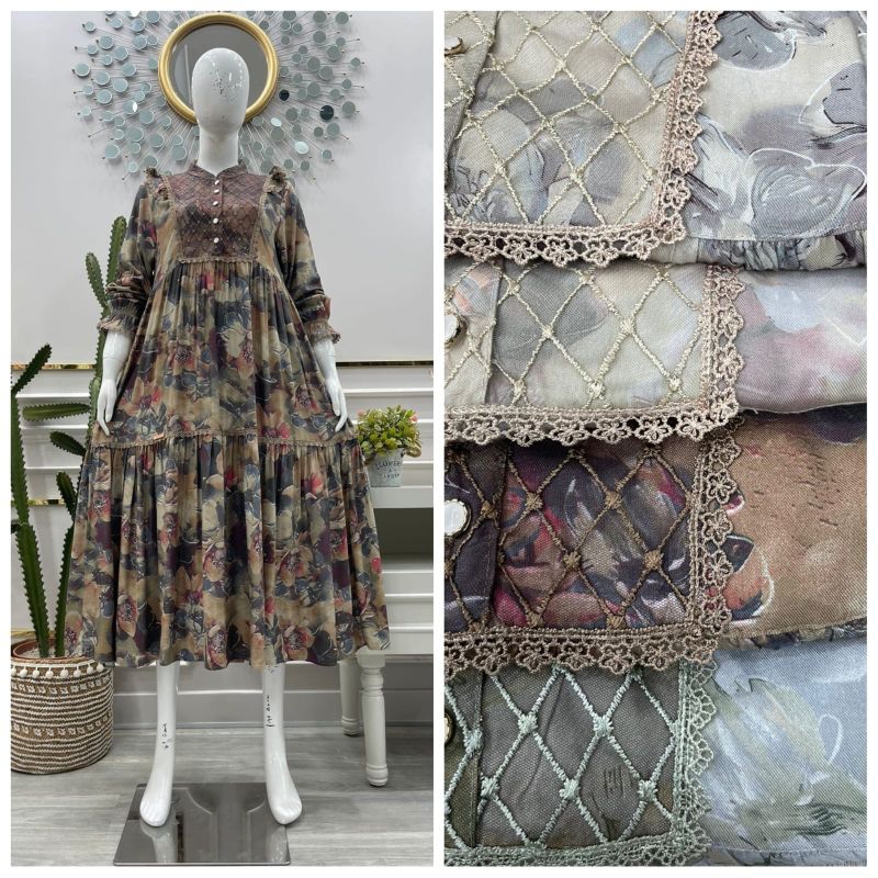 Dress renda ori salvin ys / midi dress rayon salvina ys