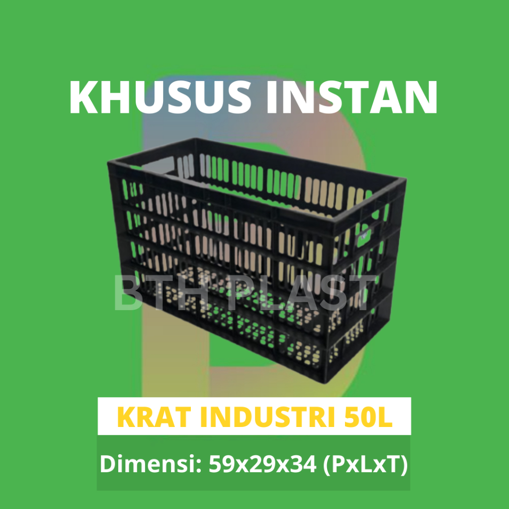 KRAT INDUSTRI 50L / KERANJANG KRAT BUAH PLASTIK 50L MURAH / KRAT PLASTIK / KERANJANG SERBAGUNA