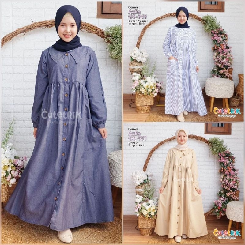 Gamis anak remaja / Gamis cutetrik terbaru / Gamis Azlin cutetrik