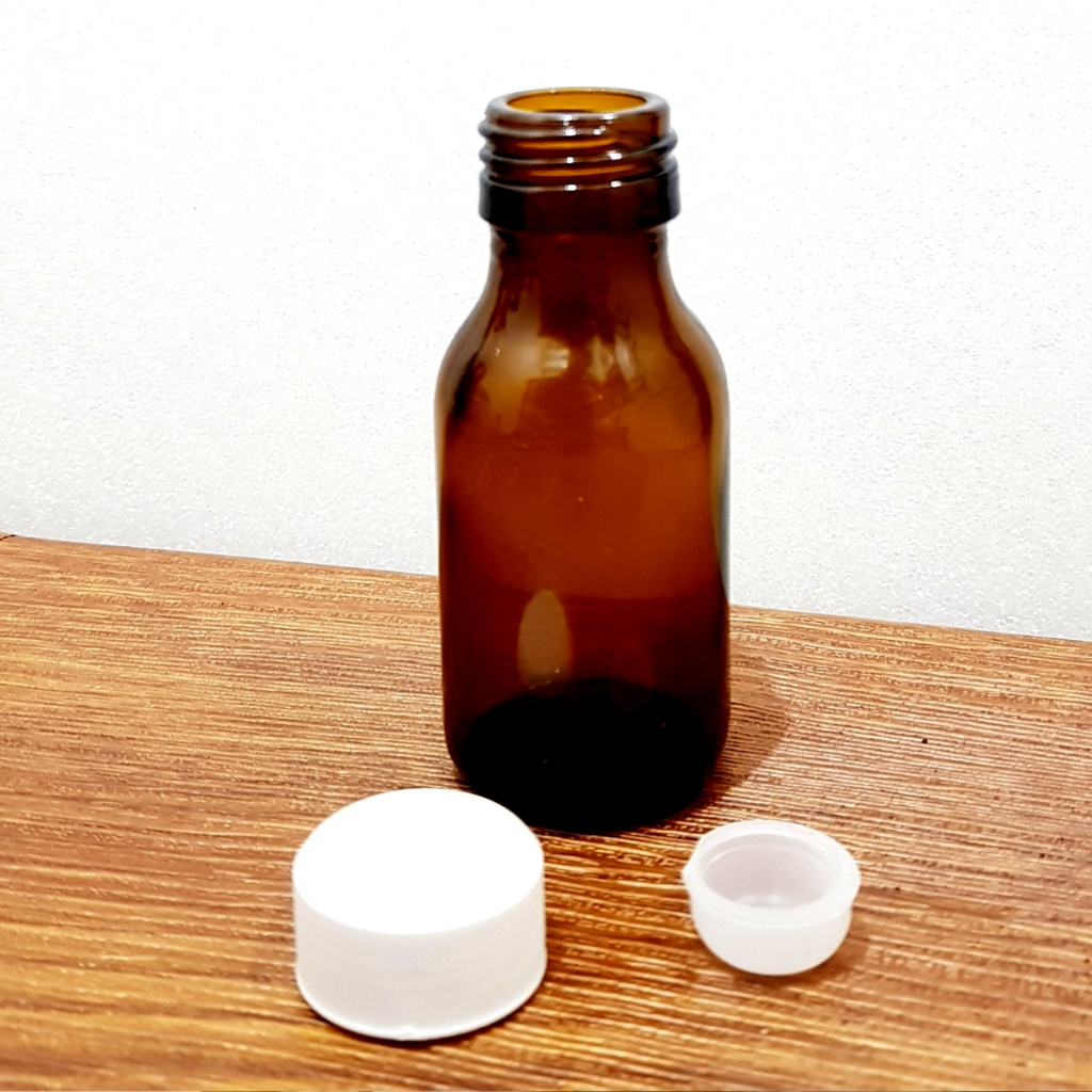 60ml Botol kaca Amber + tutup ulir  / Botol kaca coklat 60m / botol coklat / botol Obat 60ml