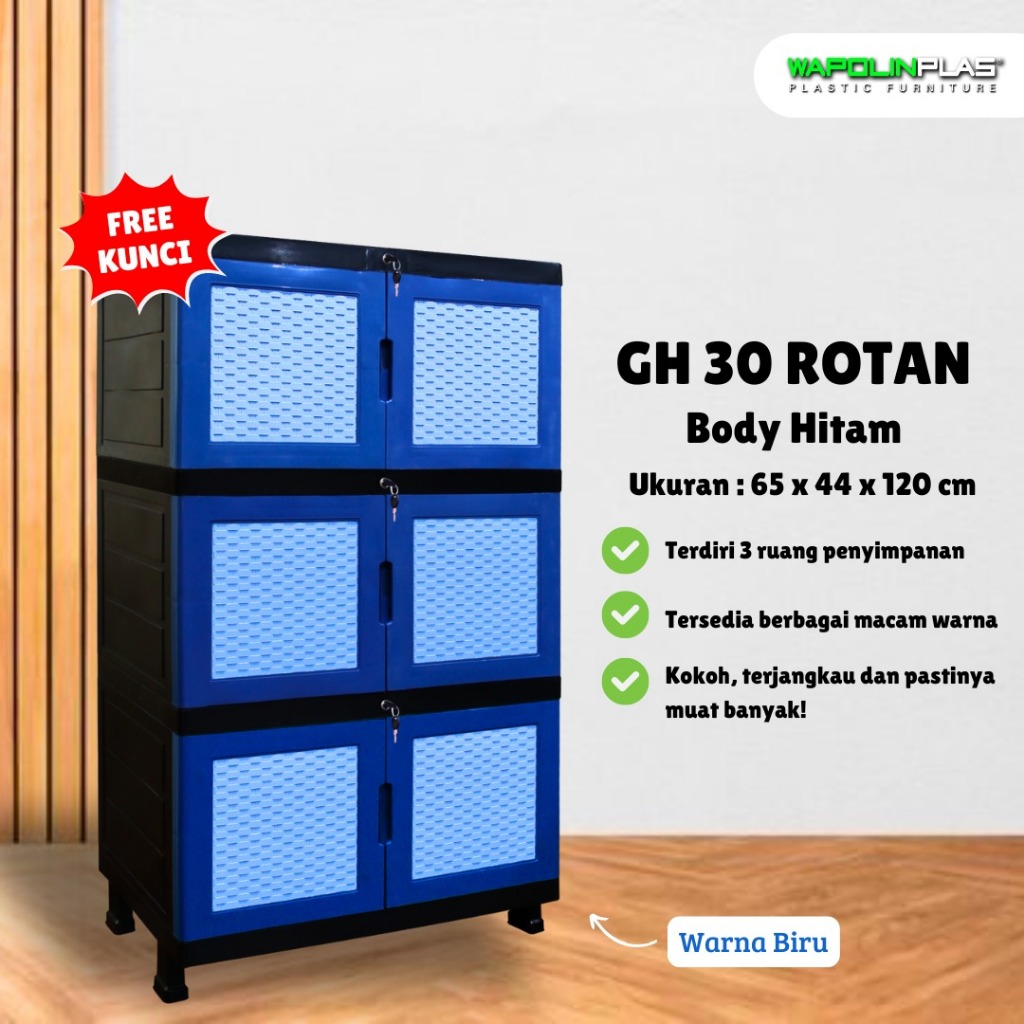 Wapolin Lemari Plastik Lemari Rotan Lemari Susun Lemari Plastik Susun Rotan GH 30 - Wapolin
