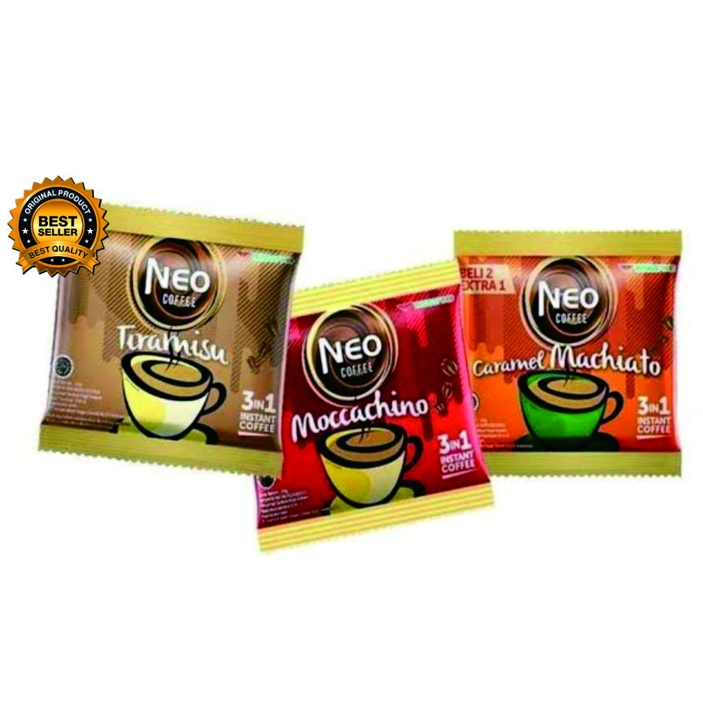 

NEO COFFEE INSTAN 1 PCS 20gr 3 IN 1 MOCCACHINO / TIRAMISU / CARAMEL / MACHIATO MINUMAN SEDUH KOPI INSTANT / Neo Coffee Kopi Instan Rasa Millenials