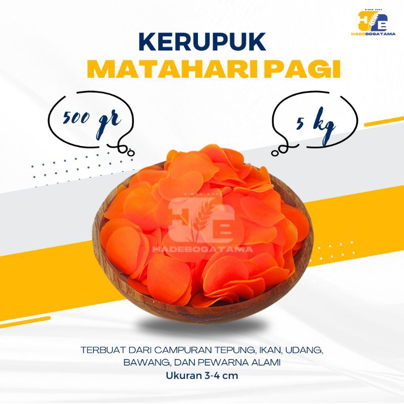 

Kerupuk Matahari Pagi 500 gr (Bks) / Kerupuk Oren