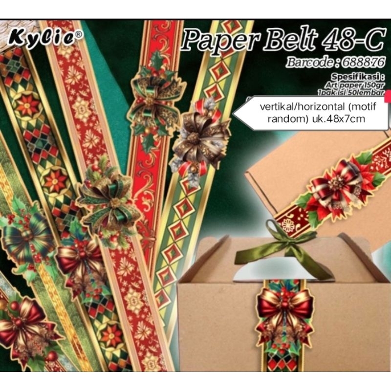 

50pcs paperbelt natal 1 pak paperbelt natal sleeve natal pita natal toples natal sleeve box natal