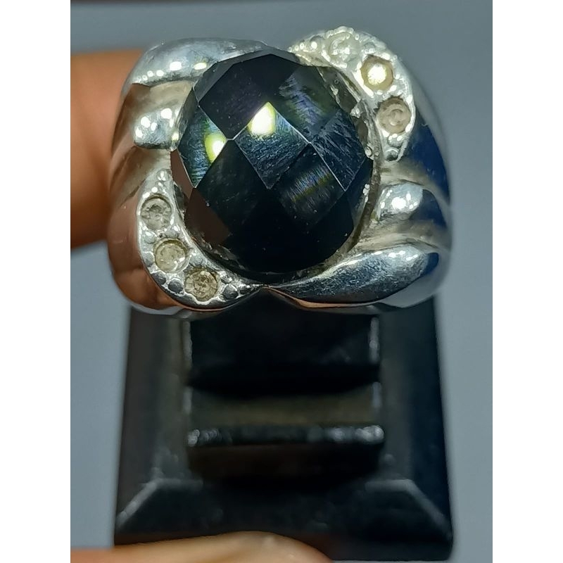 Cincin Batu Black Onyx , Ring Titanium