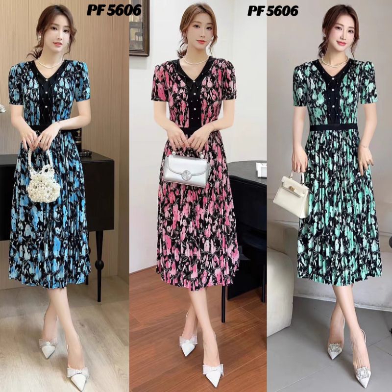 Dress 5606 Import plisket premium
