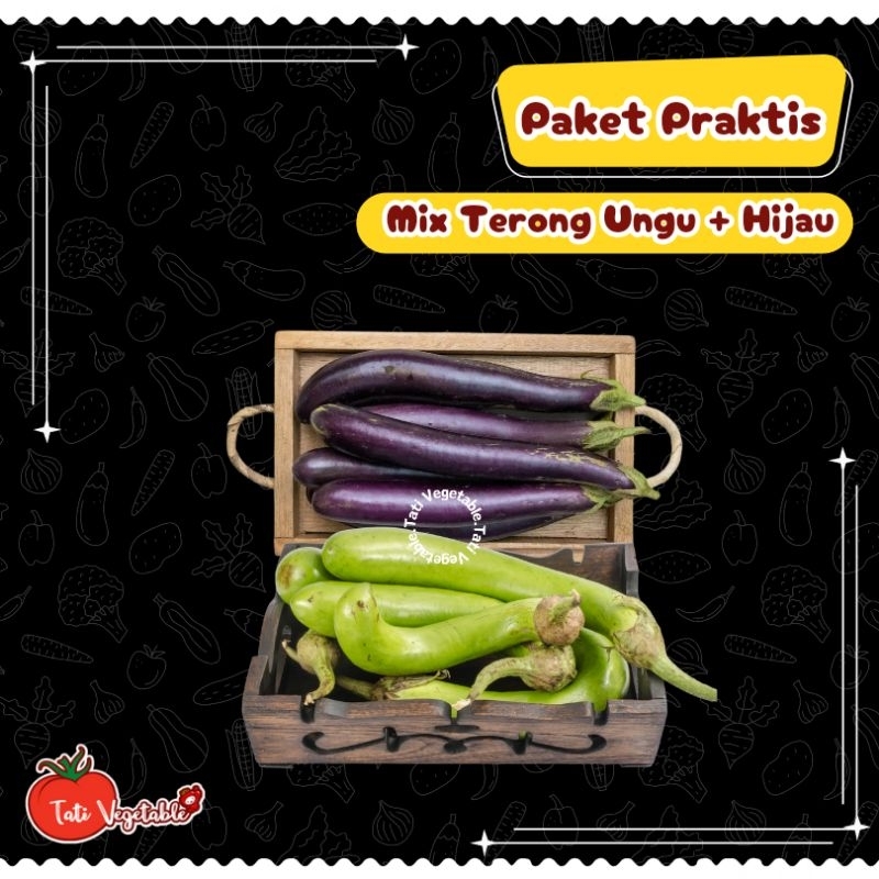 

Paket Campur Terong Ungu + Terong Hijau || Tati Vegetable || Sayuran Segar || Groceries