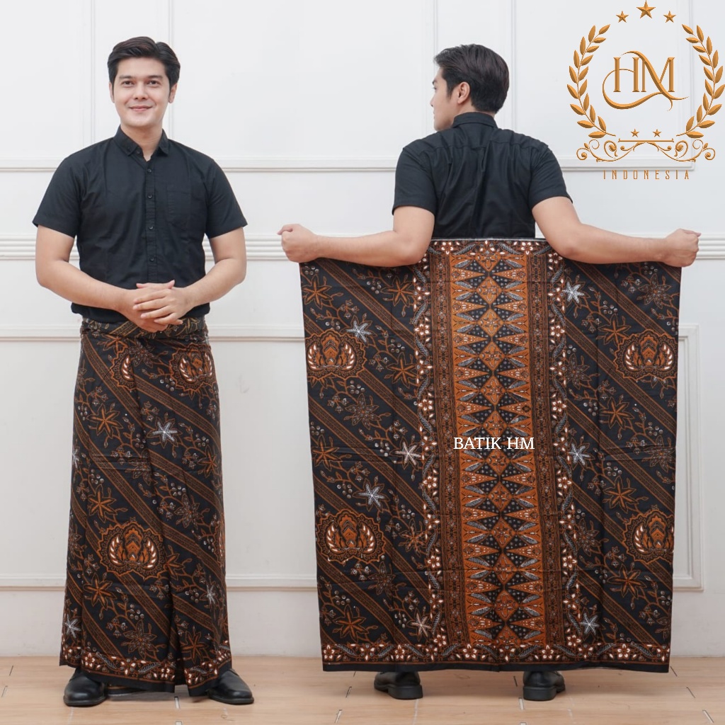 Sarung BATIK HM Motif Code 8 Seragam Muslim - Pria Dewasa