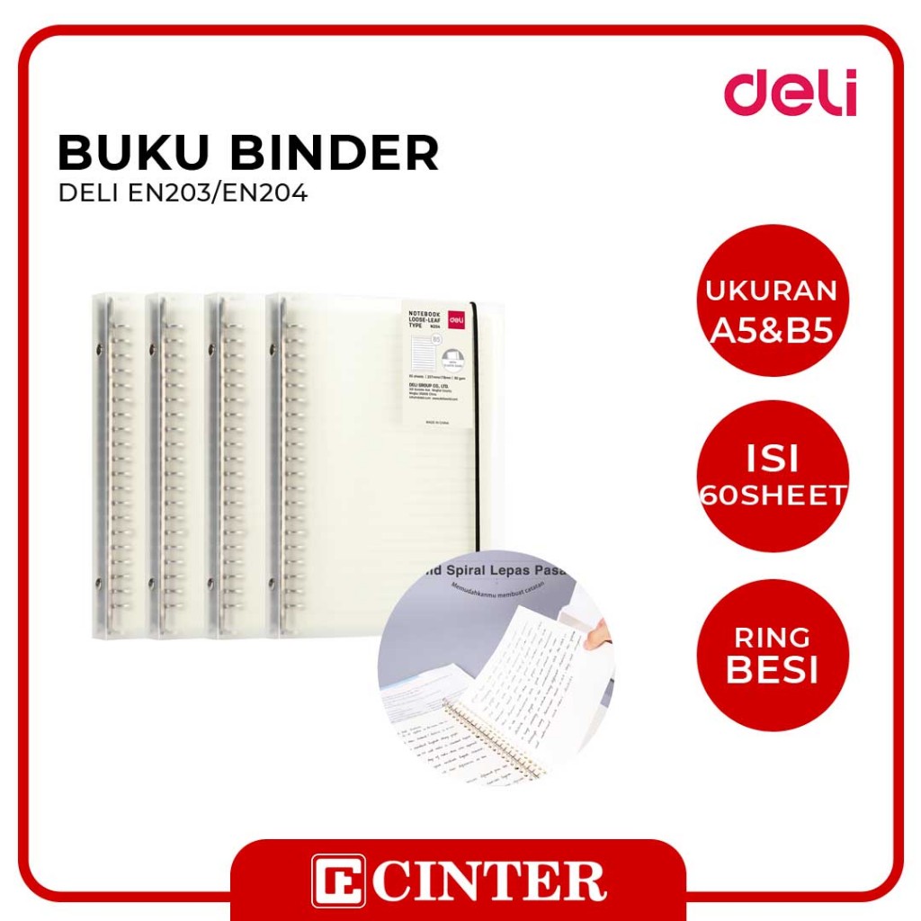 

DELI - BUKU BINDER / BINDER NOTE TRANSPARAN EN20x TALI + LOOSE LEAF ISI 60 LEMBAR