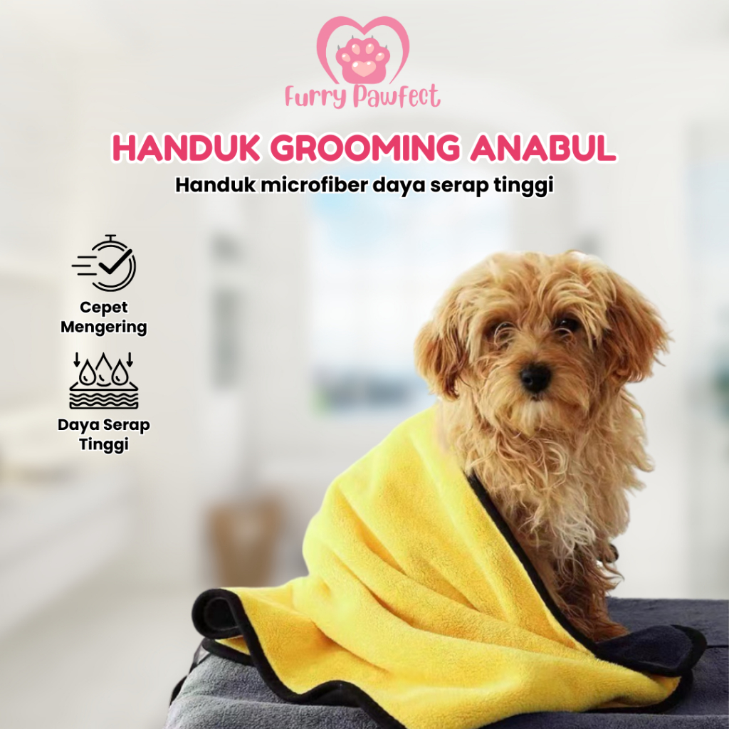 Handuk Grooming Kucing Anjing  - Daya Serap Tinggi Dan Lembut bahan Microfiber Cepat Kering Handuk A