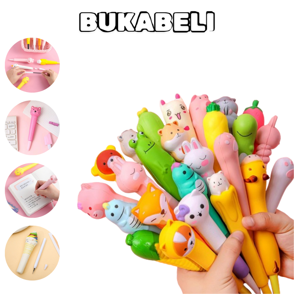 

BUKABELI (1) COD Pulpen Gel Model Squishy / Alat Tulis Ballpoint Pen Karakter Lucu Mainan Anak P16