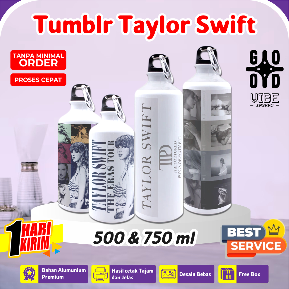 Taylor Swift TTPD/The Eras Tour Edition Botol Minum Tumbler / Botol Minum Sport / Custom