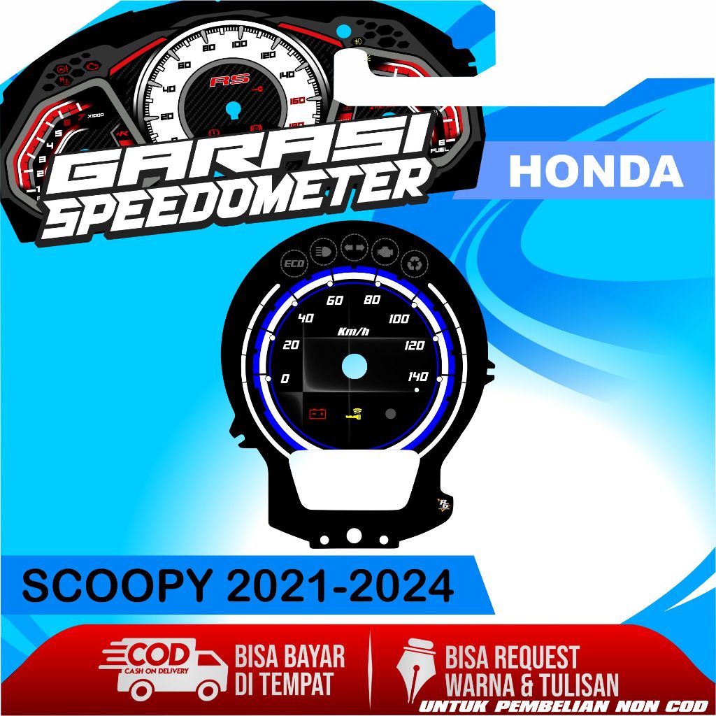 SPEEDOMETER CUSTOM SCOOPY 2021-2024 PANEL SPIDOMETER SCOOPY 2021-2024