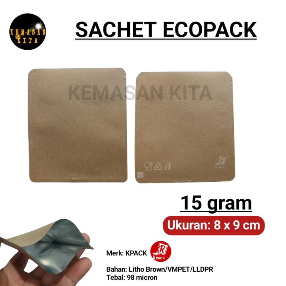 KEMASAN SACHET ECOPACK LITHO KEMASAN KOPI SNACK BUBUK 15 GRAM KPACK