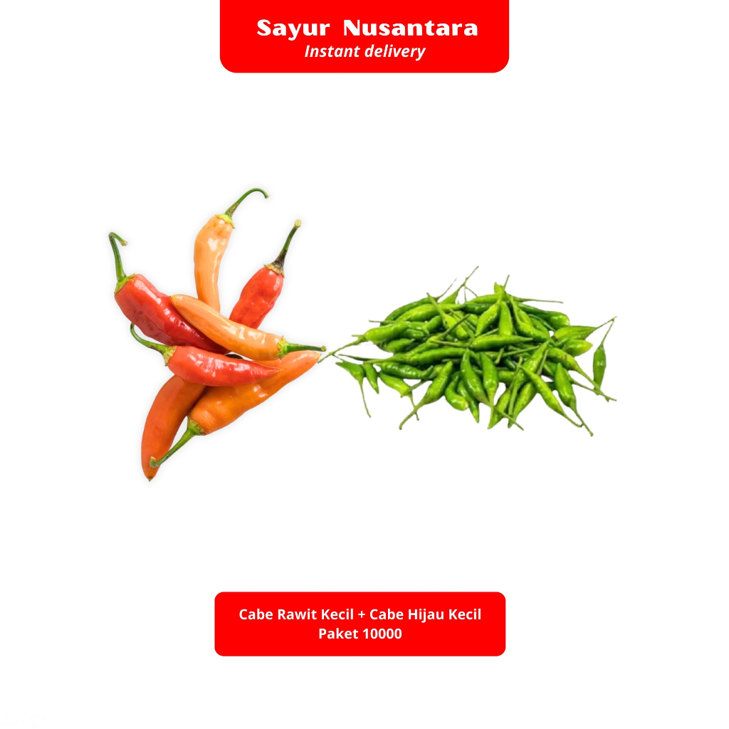 

Cabe Rawit Kecil + Cabe Hijau Kecil Paket 10000 - Sayur Nusantara