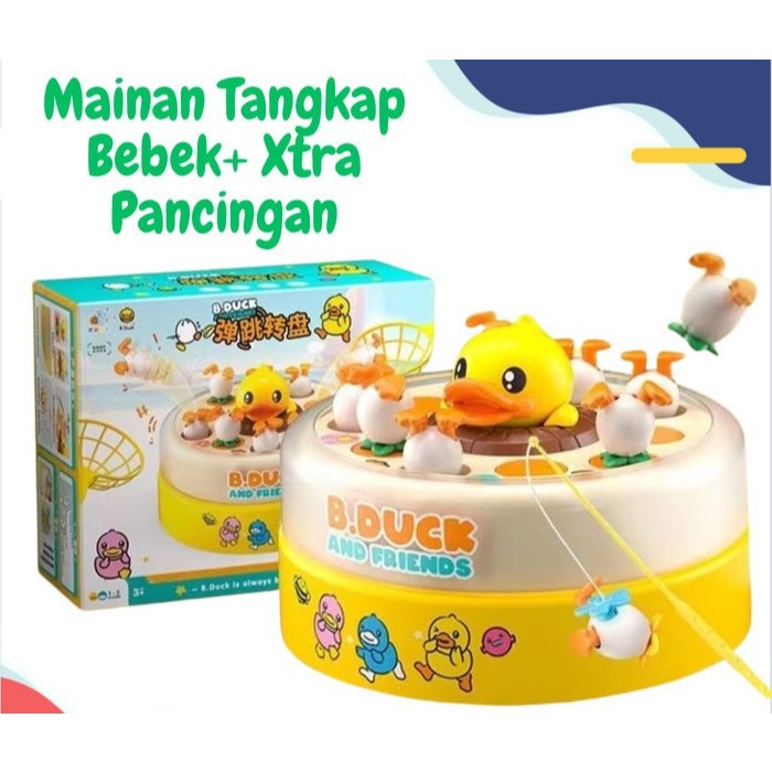 Mainan Tangkap Bebek Loncat dan Pancingan Anak 2 in 1 Edukasi Pancing Bebek Mancing Ikan
