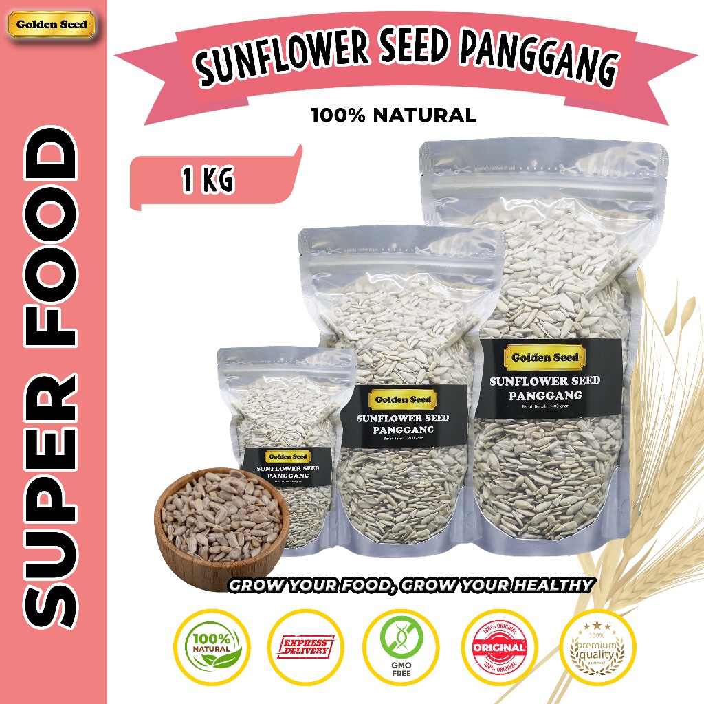 

SUNFLOWER SEED PANGGANG 1 KG PREMIUM - BIJI BUNGA MATAHARI ROASTED TANPA KULIT 1000 GRAM