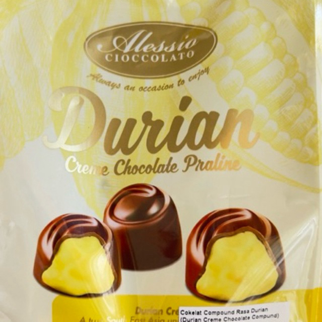

Cokelat Alessio Cioccolate creame varian Durian
