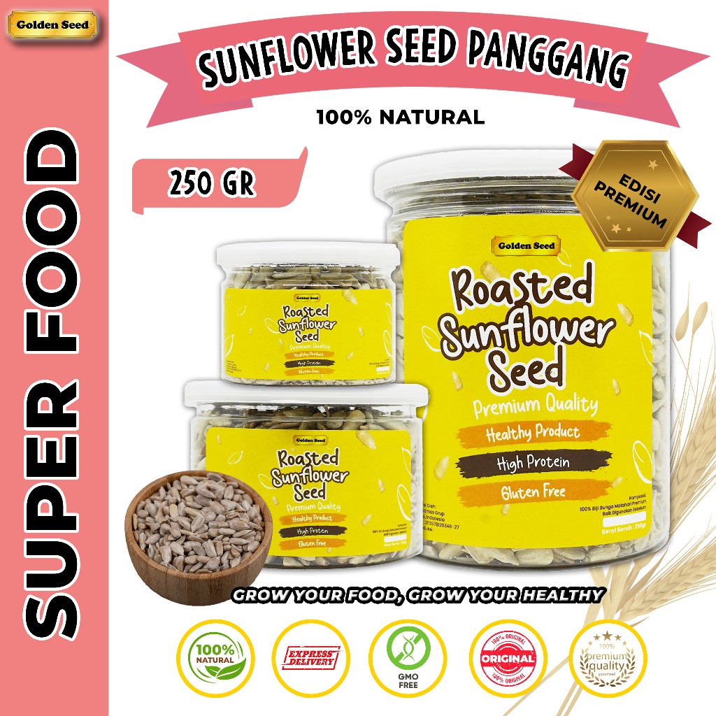 

[EDISI PREMIUM] SUNFLOWER SEED PANGGANG 250 GRAM - BIJI BUNGA MATAHARI ROASTED TANPA KULIT 250 GR