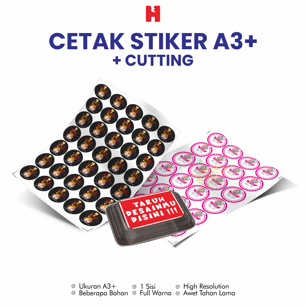 

Cetak Stiker A3+ + Cutting Custom *Best Produk *1 Hari Jadi