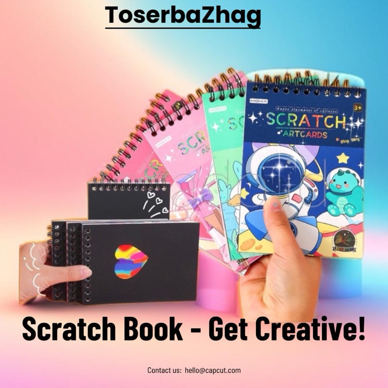 

Scratch Book Art Cards atau Buku Menggambar warna warni