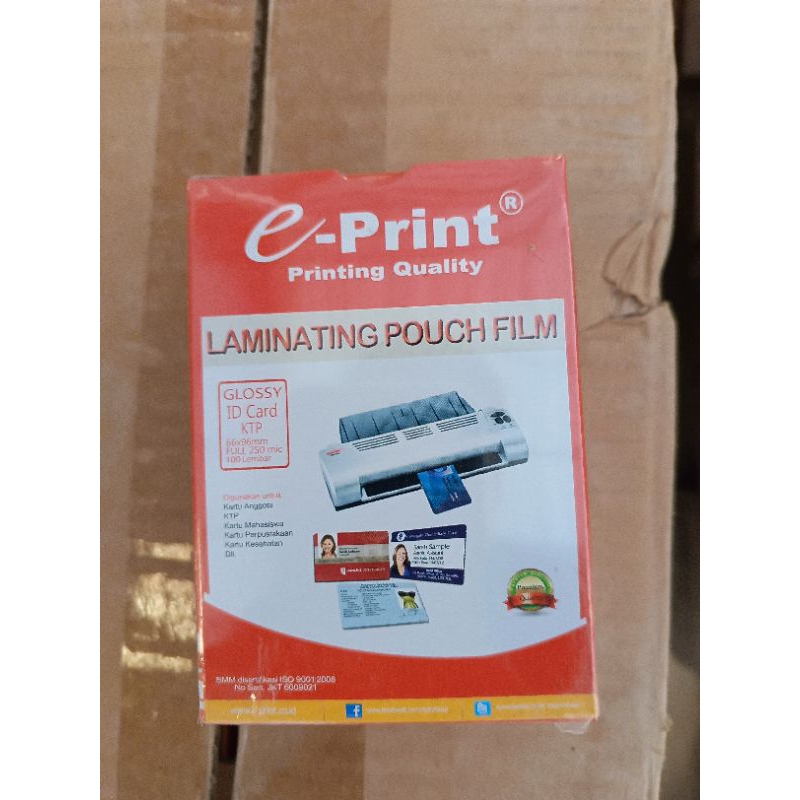 

kertas laminating pouch film 66x96mm id card 250mic