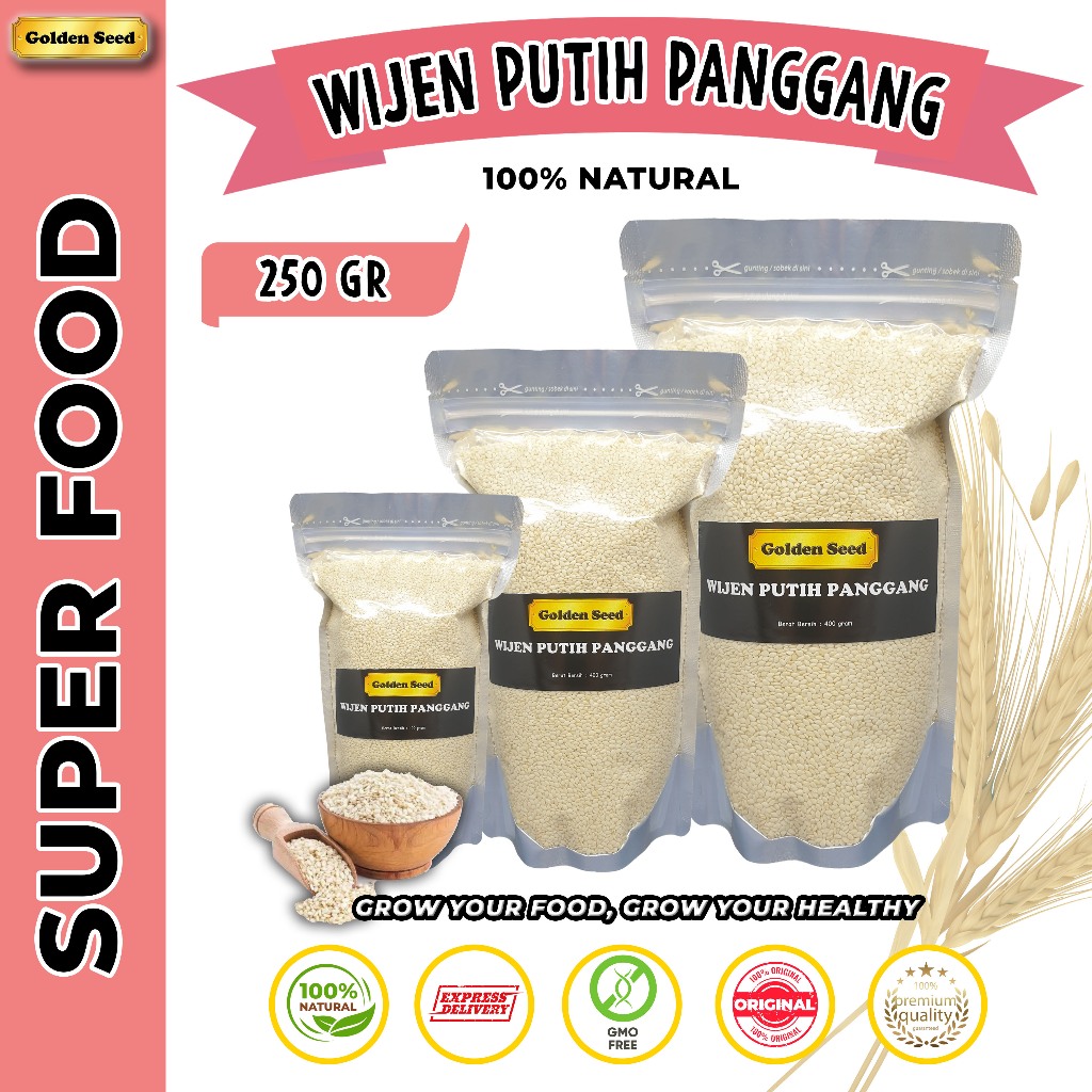 

WIJEN PUTIH 250 GR PREMIUM - WHITE SESAME SEED 250 GRAM